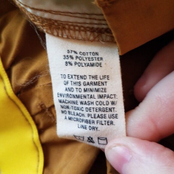 Alex Mill Mens XXL Golden Khaki Pull On Pant Tech Nylon Button Fly New - Picture 11 of 11